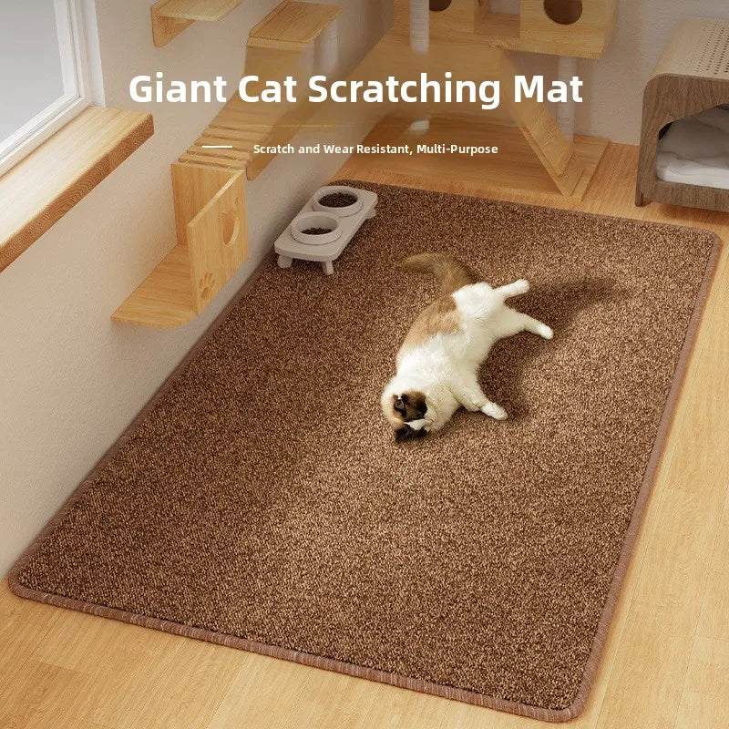 tapis grattage chats texture granulée marron clair moderne 40x60cm 50x80cm 100x150cm