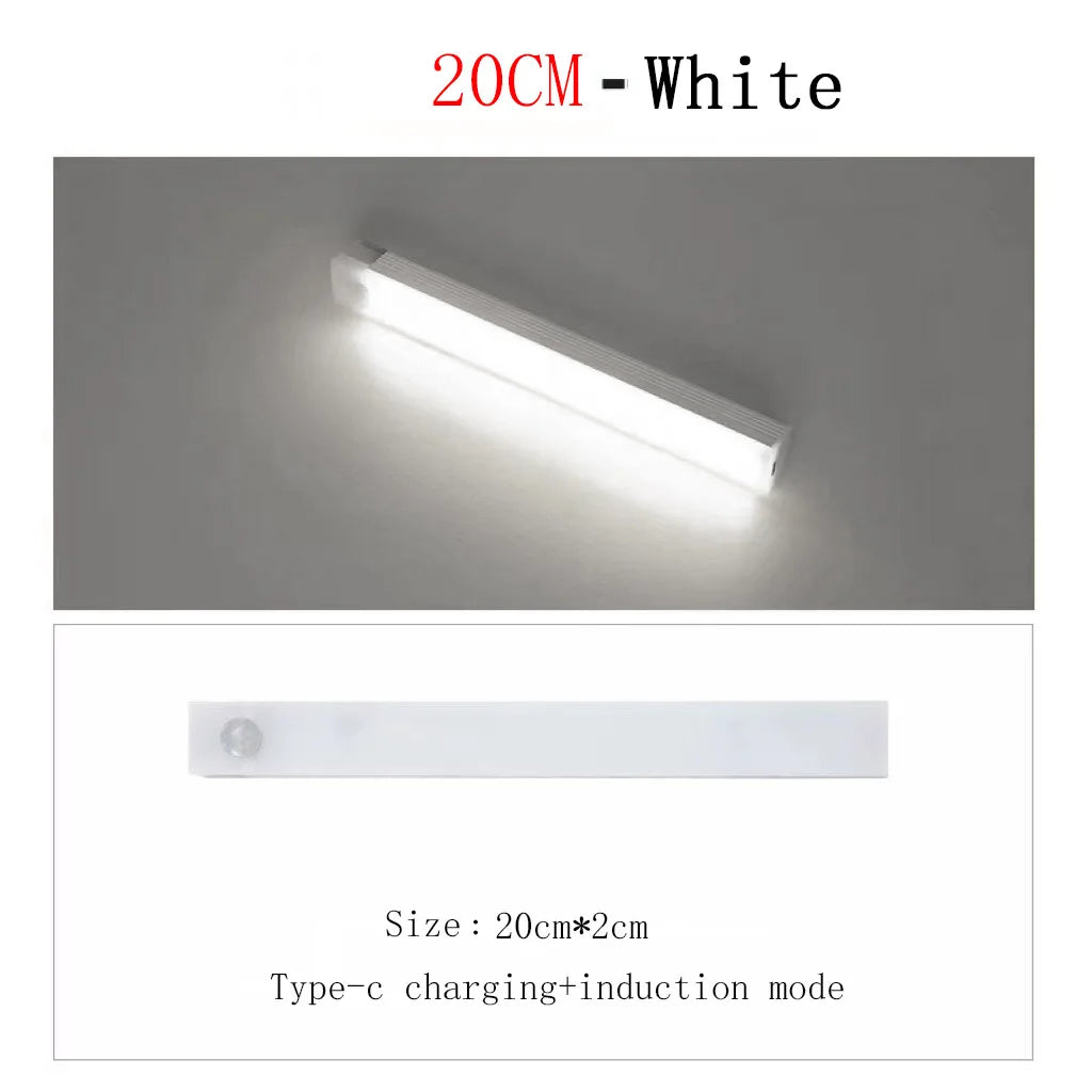 lampe led rechargeable aimantée détecteur mouvement 50cm 30cm 20cm 10cm blanc moderne autonomie