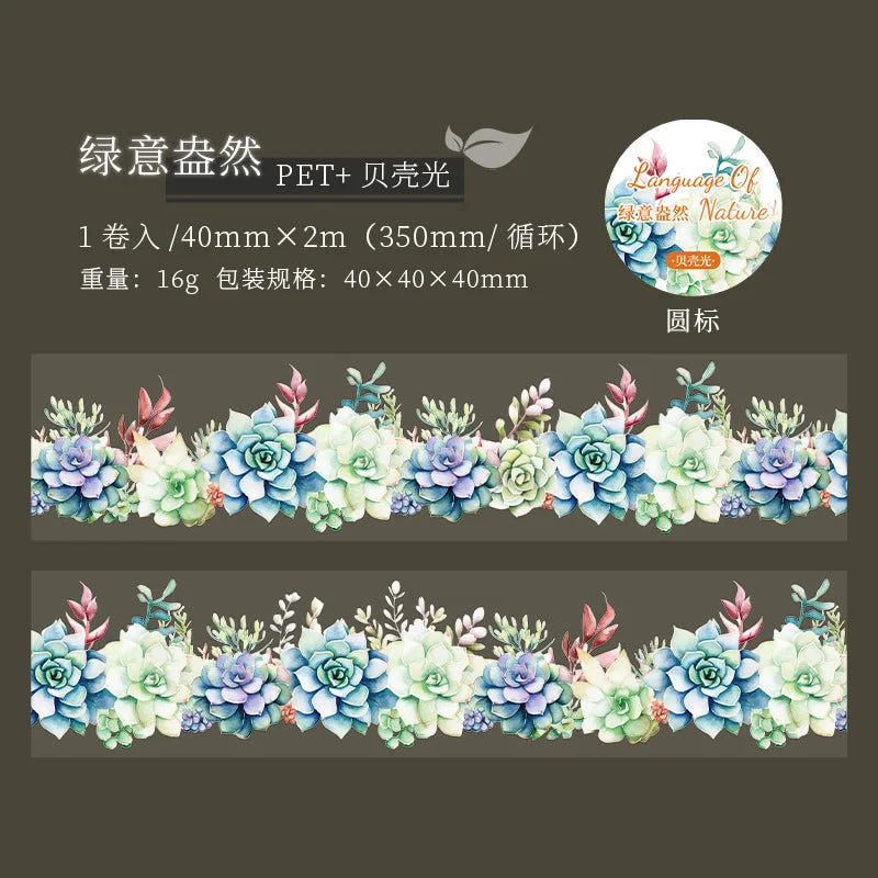ruban washi multicolore fleurs cactus moderne journal scrapbooking projet diy planner cartes adhésif