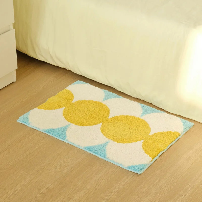 tapis bain antidérapant lettres GET NAKED peluche moderne noir gris rose