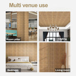 panneau décoratif moderne rayures horizontales adhésif pvc résistant beige clair mur autocollant