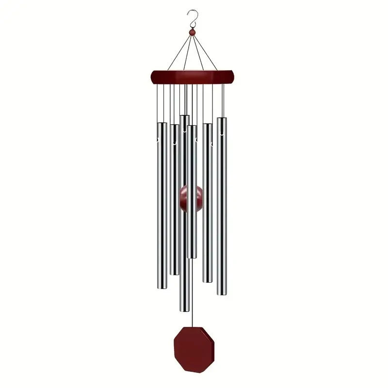 décoration extérieure sifflet vent rouge argenté métal bois ornements cloches balcon maison