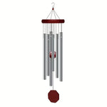 décoration extérieure sifflet vent rouge argenté métal bois ornements cloches balcon maison