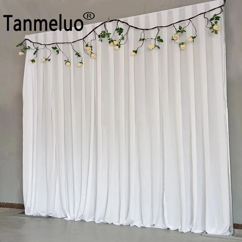 Rideau de fond blanc 2x2 m pour décoration d'intérieur