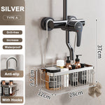 porte savon mural noir moderne support bain vis fixe shampooing savon lisse aluminium respectueux