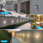 applique murale solaire ip65 led noire contemporaine panneau solaire blanc translucent jardinextérieur