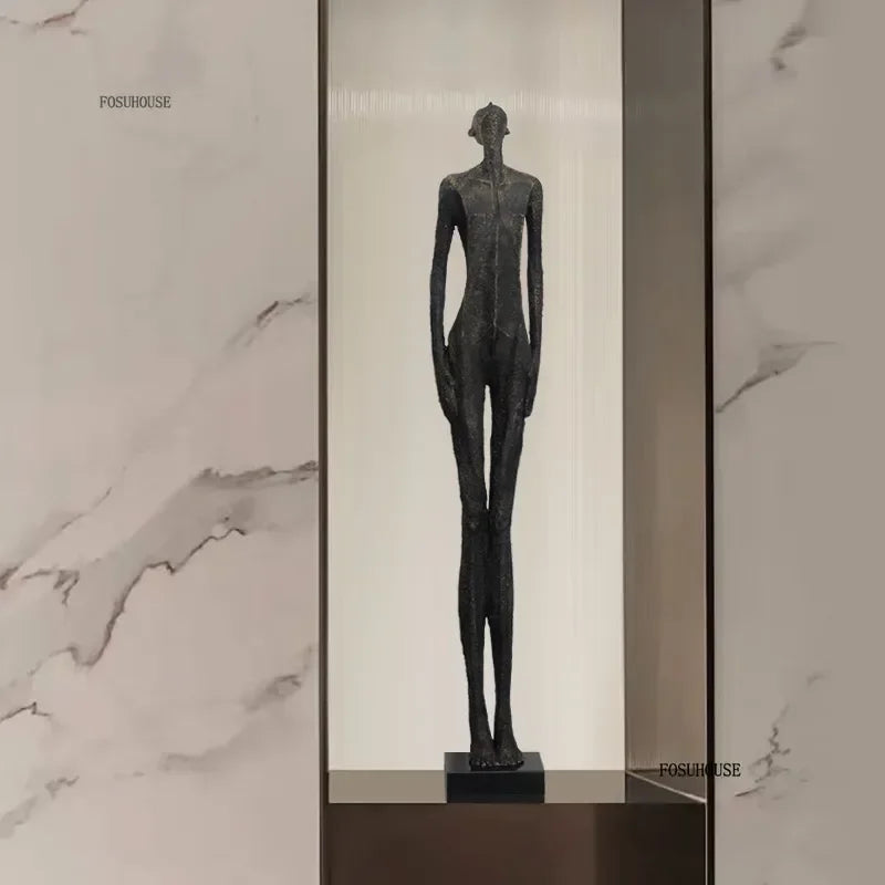 sculptures humaines modernes texture rugueuse noir gris beigeclair abstrait minimalisteDecorationIntérieureSculptureFigurinesHumainesStylisées