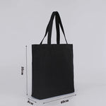 sac main noir toile fermeture eclair moderne poignees uni décontracté femme provisioning bag