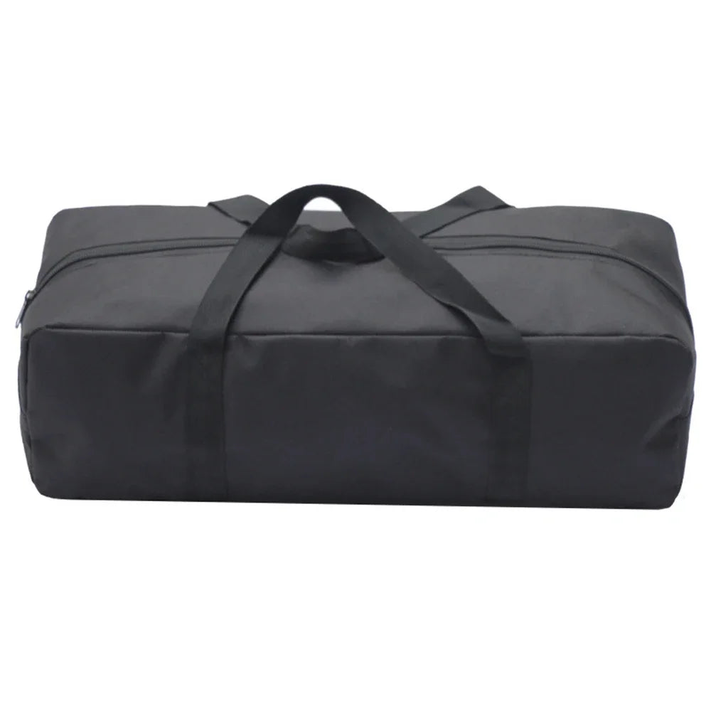 sac rangement oxford noir tissu uni réutilisable fermeture éclair sangles attache velcro utilitaire capacite