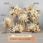 arche decorative boho chic fleurs artificielles blanc beige doré vert