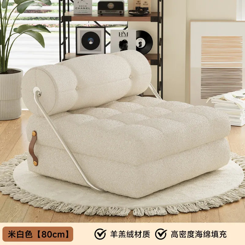 canapé lit contemporain blanc tufté minimaliste inclinable pliable maison salon moderne