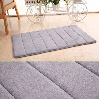 tapis antidérapant mousse mémoire forme absorption eau moderne uni doux vert rouge rose marron
