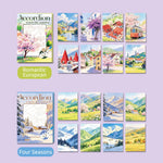 livre art aquarelle coloriage scènes urbaines nature roses blancs illustrations pages opaques peintures brosses
