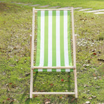 chaise longue pliable bois massif toile rayée plateau d'appoint plage