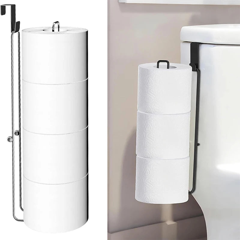 porte rouleaux papier toilette support mural salle bain moderne minimaliste adhésif blanc argenté doré