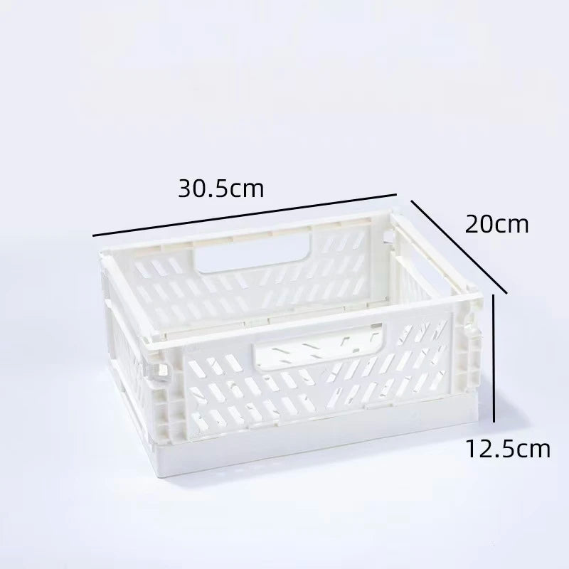caisse rangement pliable perforée moderne blanc bleu noir rose clips multifonctionnelle plastique