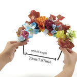 couronne fleurs bohème multicolore artificielles femmes tête bandeau festif