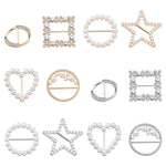 clips serviette or argent strass décoratifs élégants carré rond cœur étoile diverse formes