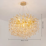 suspension lumineuse moderne or transparent branches ampoules led 120cm moderne élégant