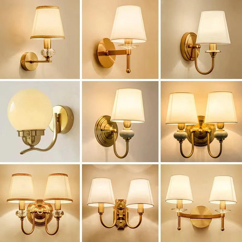 lampes murales classiques or abat jours blanc crème vintage élégant chambre coucher salle manger