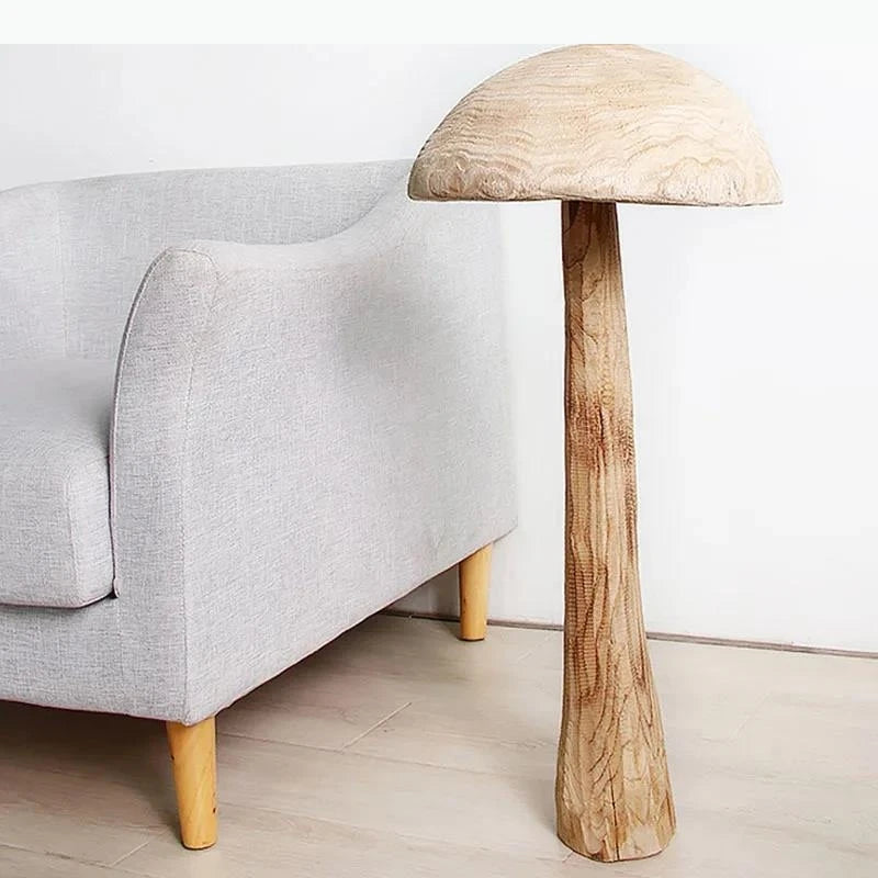 décoration moderne sculpture bois champignons artisanal plante naturelle maisonOpaque beige brun sculpture artisanale