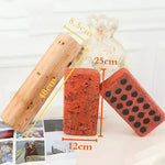 oreiller brique rouge brun rustique mousse mémoire forme rectangulaire texture taches noiresmassage coton polyester