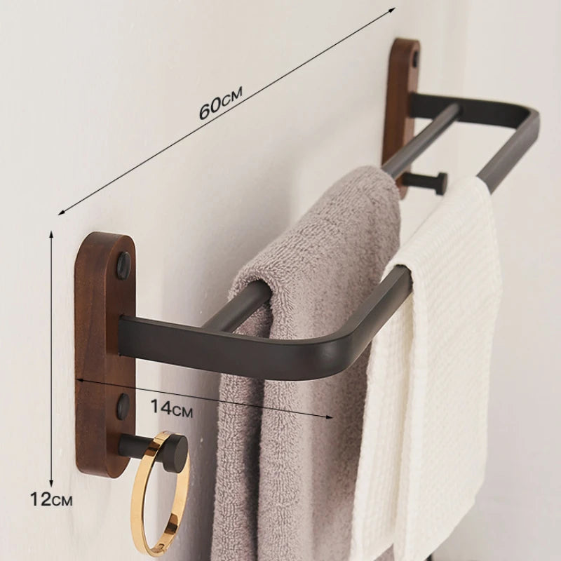 étagères porte serviettes bois moderne vis fixations salle bain minimaliste porte brosse gobelet savon