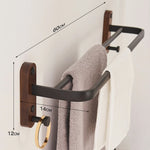 étagères porte serviettes bois moderne vis fixations salle bain minimaliste porte brosse gobelet savon