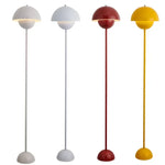 lampe sol moderne rouge blanche jaune métal brillant adhésif led sans ombre