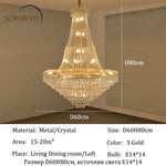 lustre pendentif cristal or hall salon classique 30mètres carrés 20lumières transparents decoration