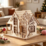 décoration artisanale maison miniature bois motif floral géométrique festival éd bricolage ornement artisanat festive