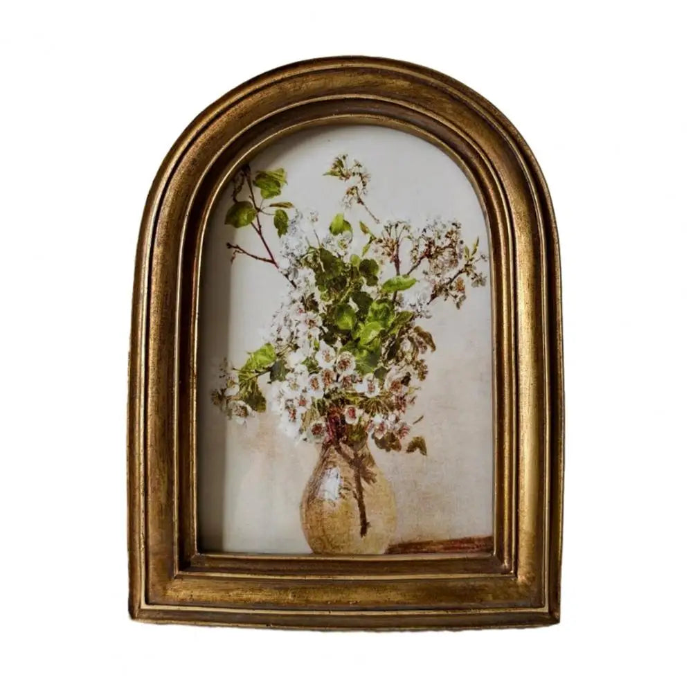 cadre photo vintage or floral décoration intérieure shabby chic posable mur bouquet fleursportrait