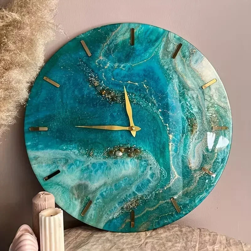 moule silicone résine époxy horloge ronde artisanat fait main bijoux diy motifs abstraits contemporains