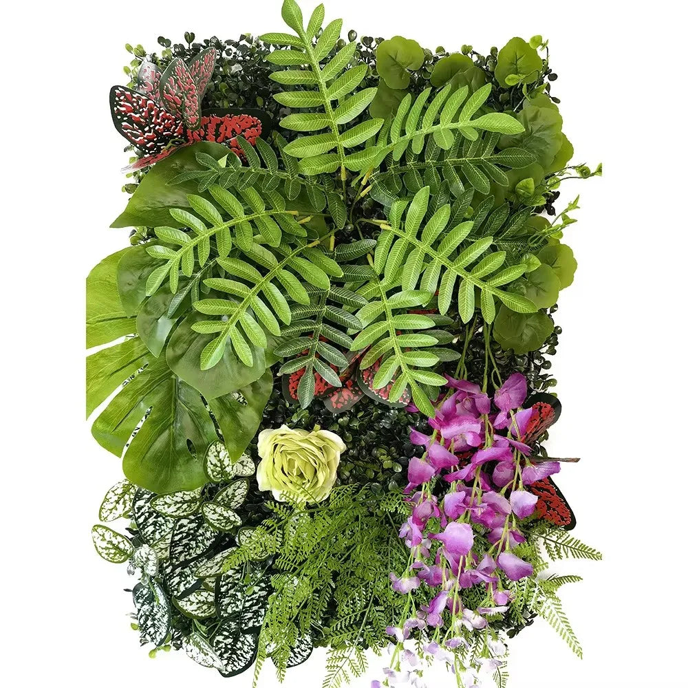 décoration murale plante artificielle fleurs baies feuilles vertes jardin intérieur salon extérieur fête naturelle