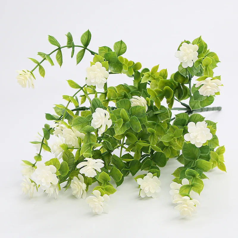 décoration intérieure bouquet artificiel moderne feuilles fleurs simple vert blanc jaune violet rose