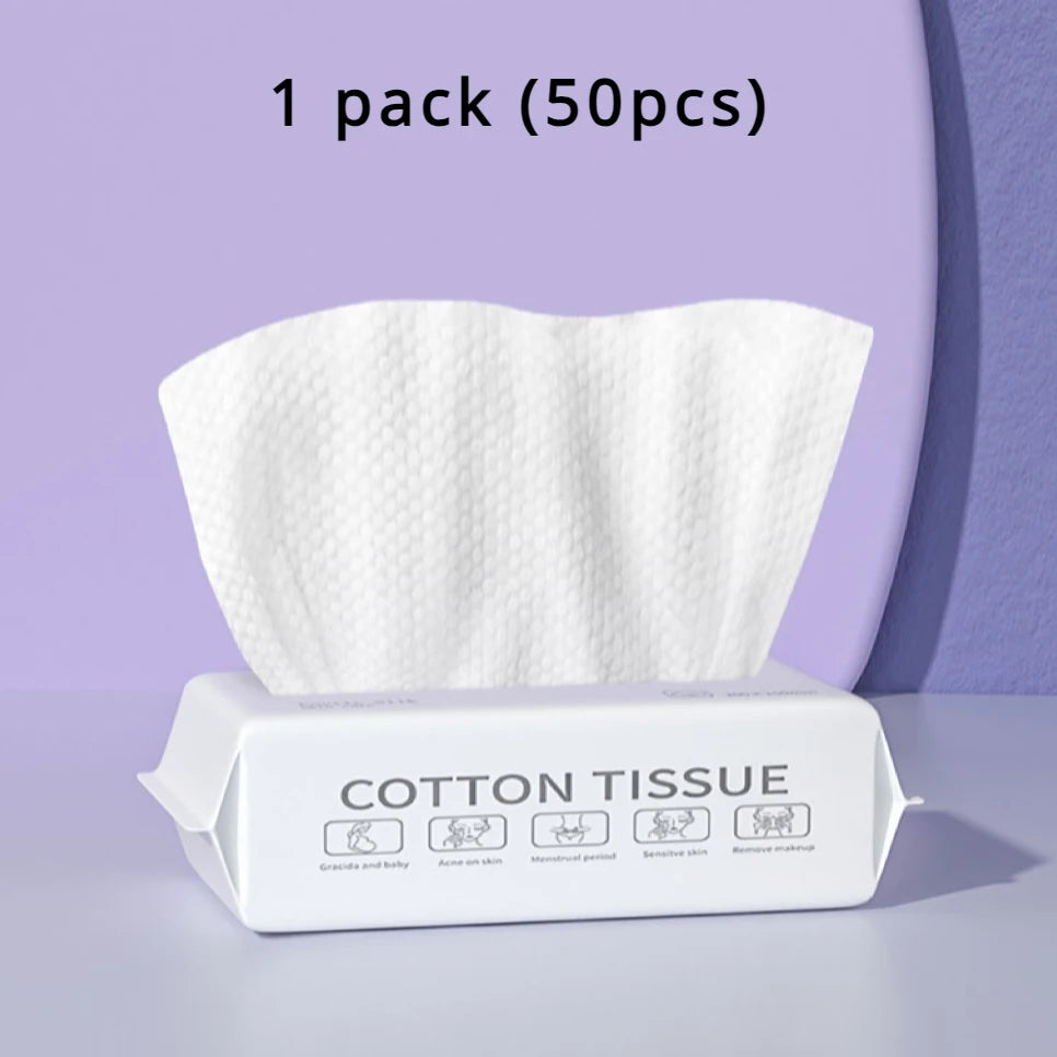 serviettes visage jetables coton polyester absorption rapide rectangle usage unique moderne blanc rose bleu