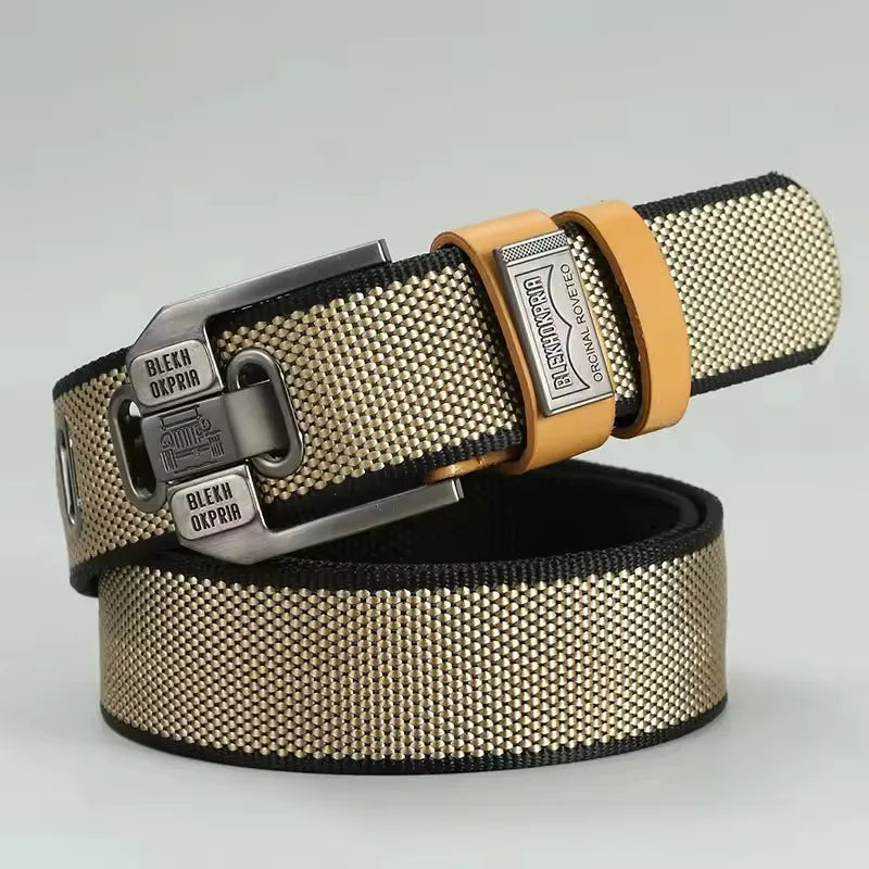 ceinture homme toile marron bleu marine beige noir moderne maille fine boucle clic