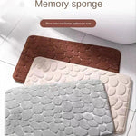 tapis bain doux gris marron motif galets moderne salle bain absorption rapide lavable machine