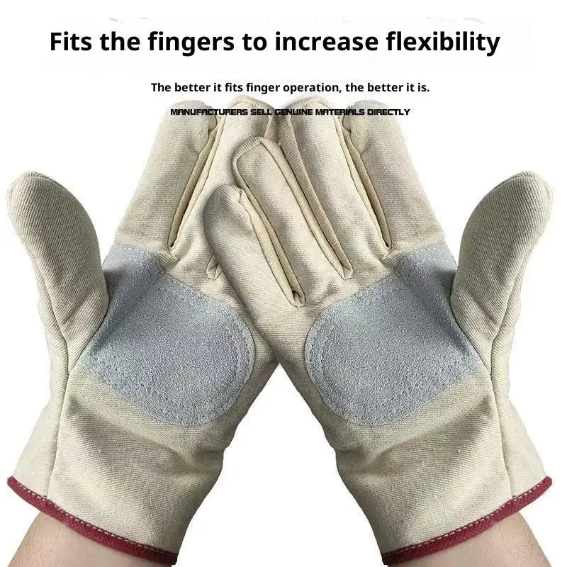 gants toile coton cuir absorbants beige gris rouge résistants chaleur travail sécurité sport