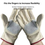 gants toile coton cuir absorbants beige gris rouge résistants chaleur travail sécurité sport