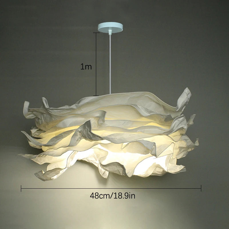 abat jour nuage blanc moderne suspension décoration chambre semi transparent