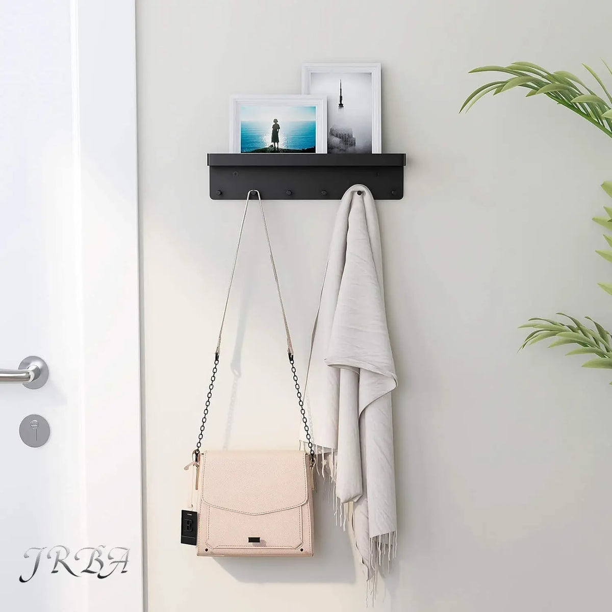 organisateur mural noir moderne porte clés crochets rangement vis porte monnaie montre bracelet couteau