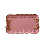 plateau rétro ornements dorés vert pastel rose blanc rouge vintage élégant clips dorés