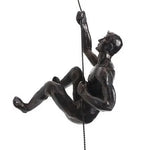 statuette escalade homme résine argentée nu réaliste moderne opaque