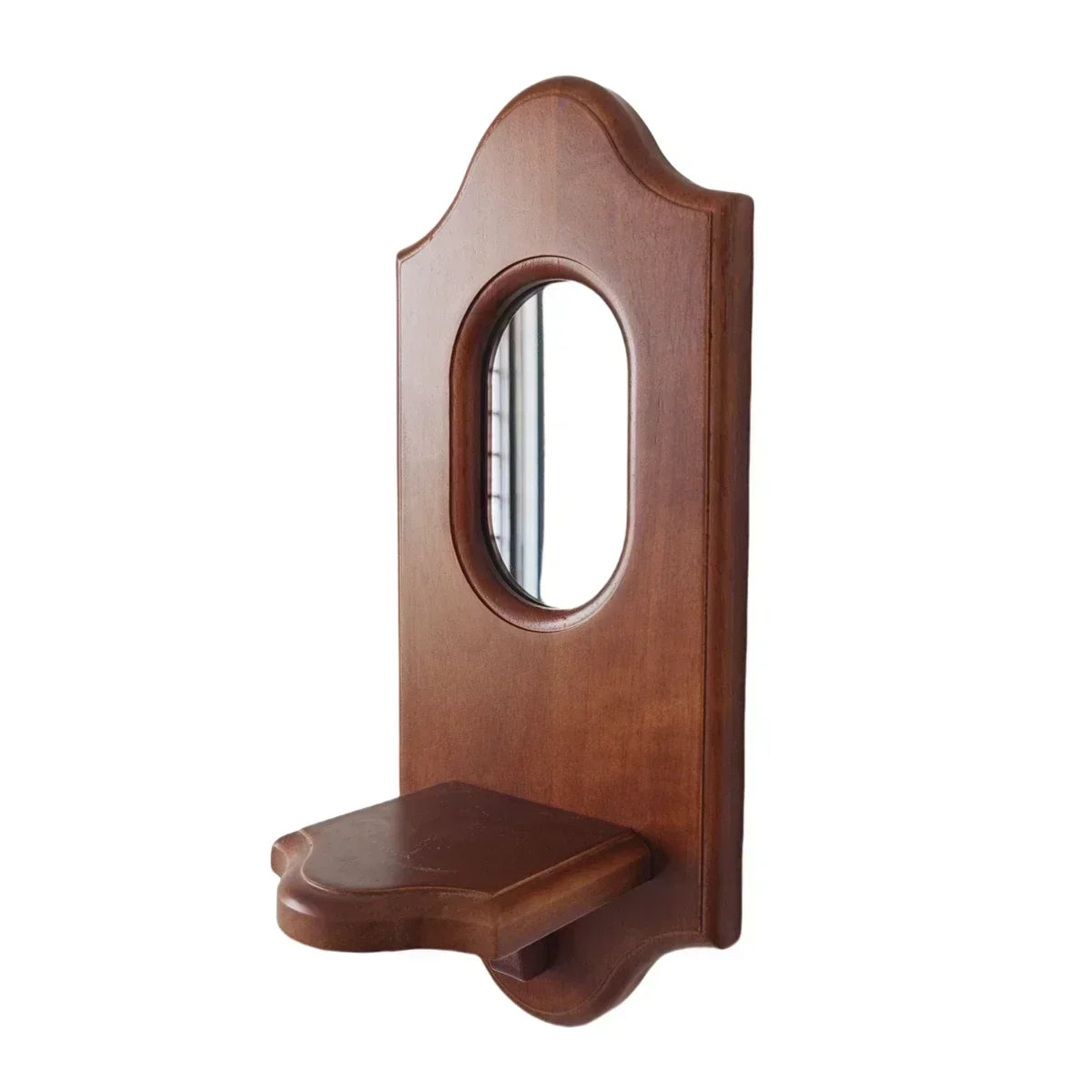 miroir mural vintage étagère bois bougie plante rétro décoration murale allumée ancien