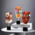 décorations abstraites sculptures masques géométriques modernes couleurs vives