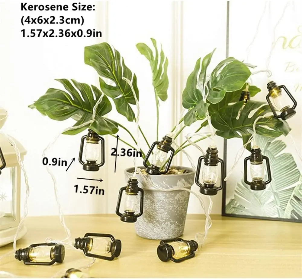 guirlande lumineuse led 10 ampoules lanternes vintage 1.5m ambre noir fil transparent