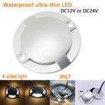 lampe led argentée ultra mince ip67 12v 24v 1w 2w surface moderne