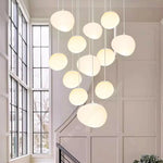 suspension lumineuse moderne blanche ronds alliage opacité éclairage intérieur salle bain led autoinstallation flux