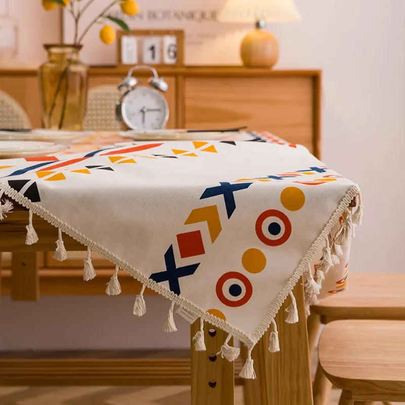 Nappe géométrique moderne coton polyester table basse extérieure hiver printempsété automne